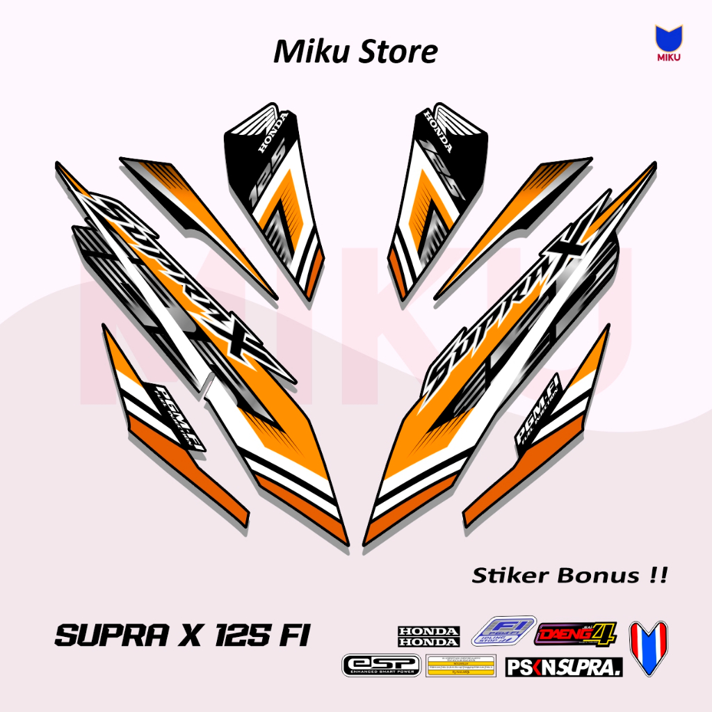 STRIPING STIKER STICKER SP73D MOTOR HONDA SUPRA X 125 FI 2021 2022 MOTIF GARIS SIMPLE GRAFIS RACING