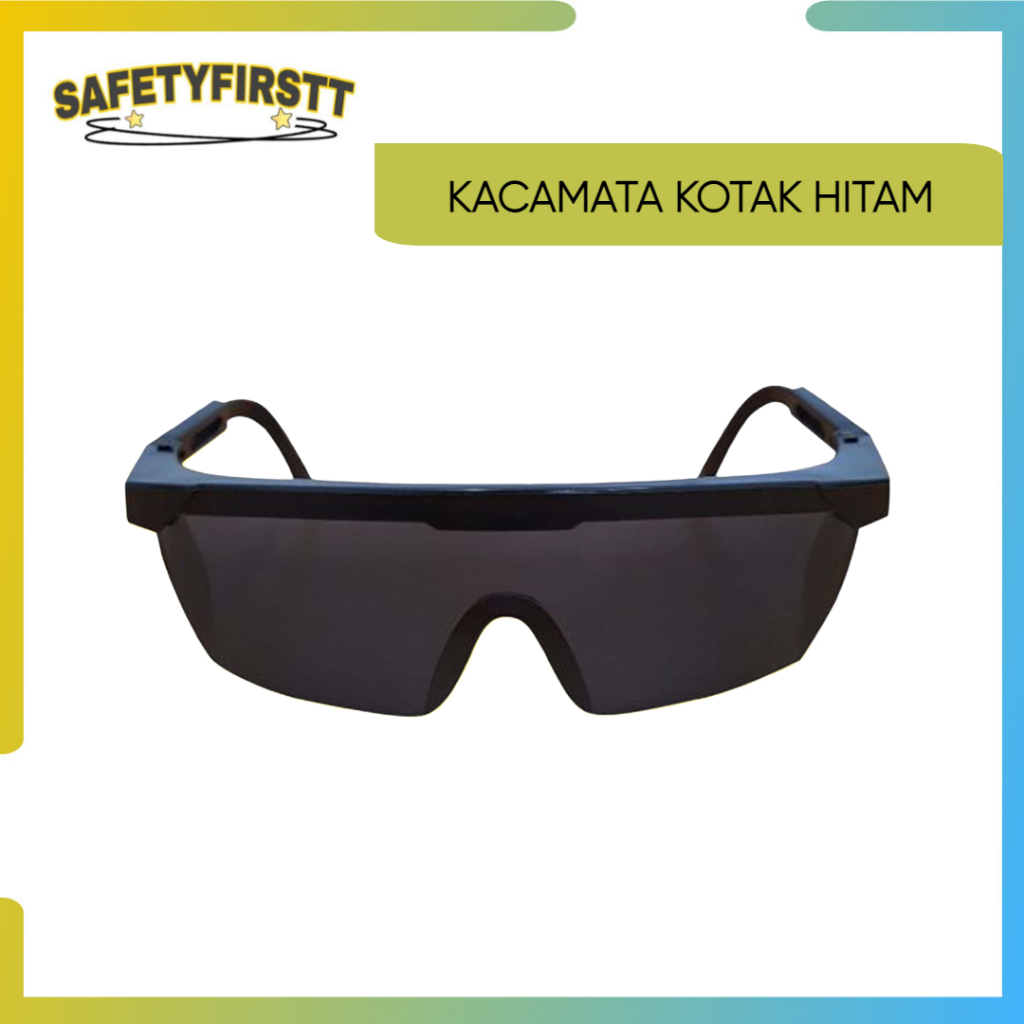 KACAMATA SAFETY HITAM LAS / KACAMATA KOTAK HITAM / KACAMATA LAS