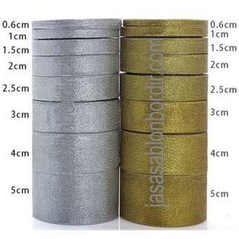 

AYO BELI Pita Glitter Emas Perak 15 inch atau 4 cm