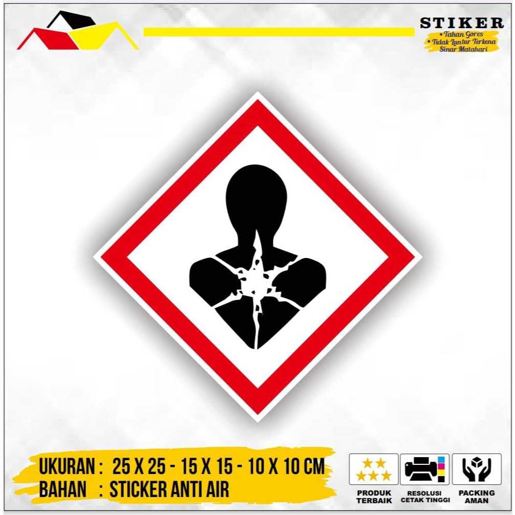 

Stiker Label Tanda Simbol Limbah B3 Karsinogen Mutagen