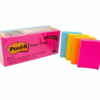 

UPGRADE Post it Stick Note Warna warni 653 merk 3M Isi 12 pad