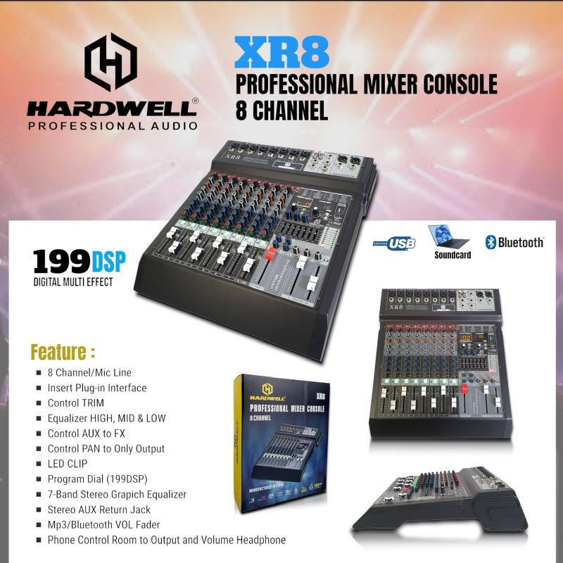 Mixer Hardwell XR 8 Original 8 Channel HARDWELL XR8