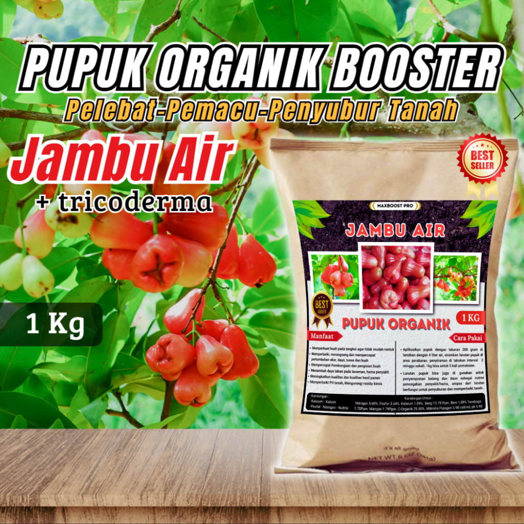 Pupuk booster, Pupuk maxbost Pelebat Organik Perangsang Buah Jambu Air,Kristal,Bol,Jamaika Cepat Ber
