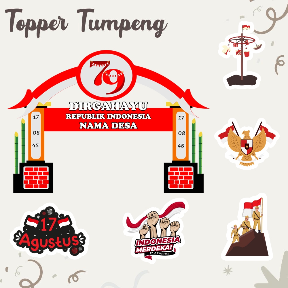 TOPPER TUMPENG GAPURA KEMERDEKAAN 17 AGUSTUS CUSTOM