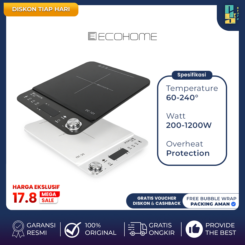 Ecohome Induction Cooker EIC-101 Smart Kompor Induksi Listrik Low Watt | Kompor Induksi Ecohome