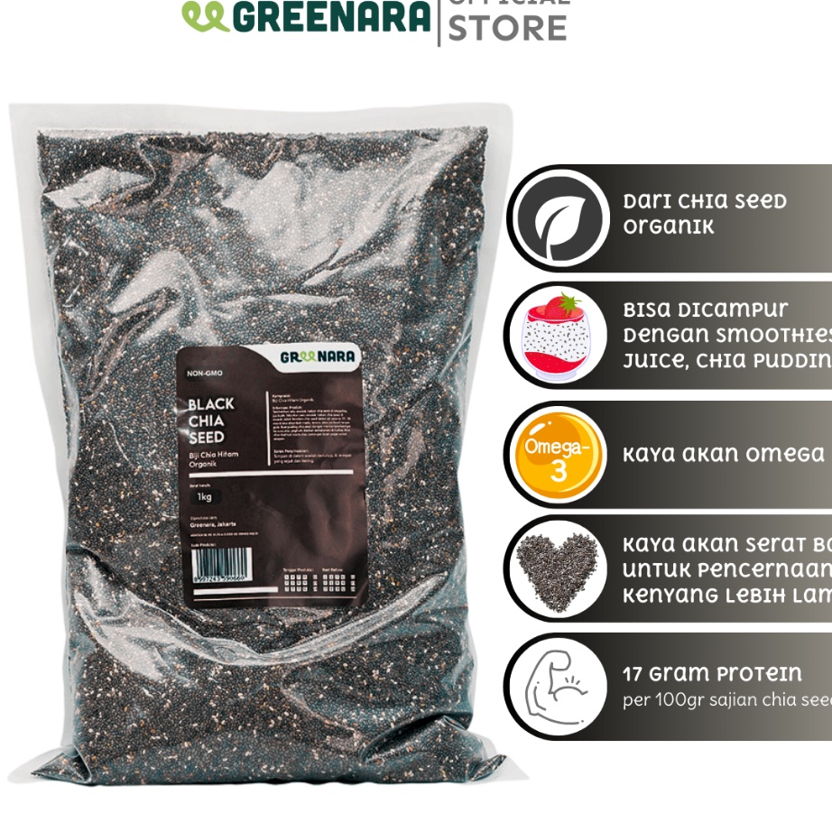 

BARANG TERUPDATE Greenara Biji Chia Hitam 1kg Black Chia Seed