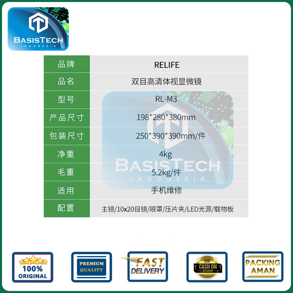 Promo MIKROSKOP BINOCULAR RELIFE RL-M3-B1 / RL-M3-B3 +LED LAMP - MICROSCOPE BINOCULAR