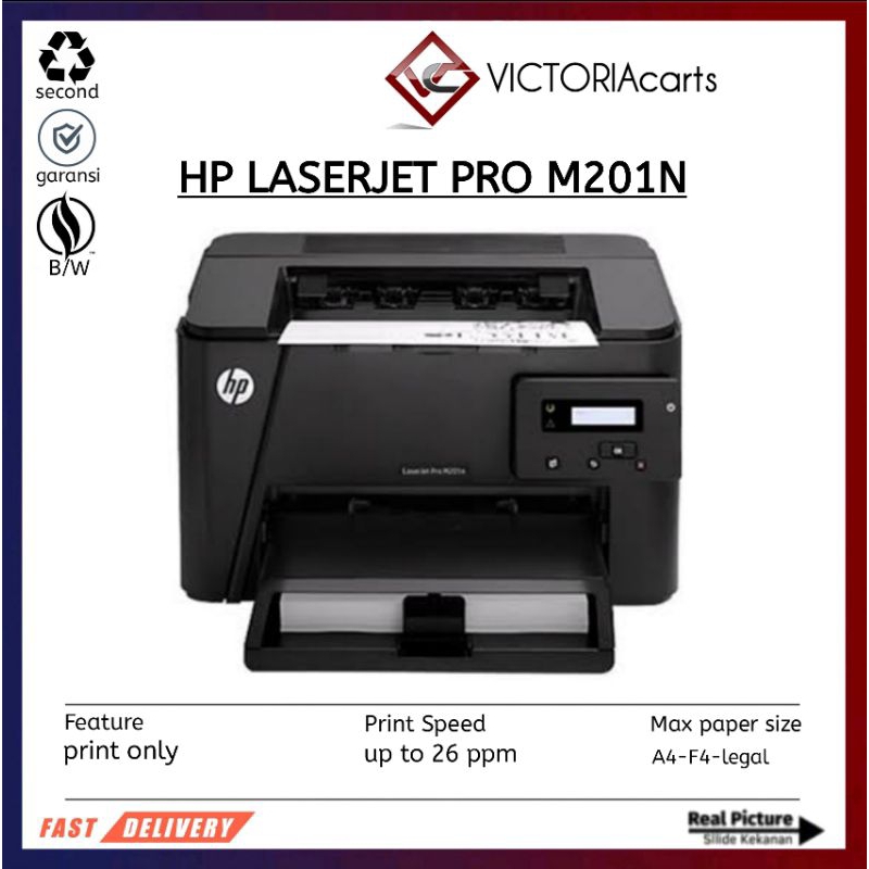 

HP LaserJet Pro M201N siap pakai full tinta/cartridge toner