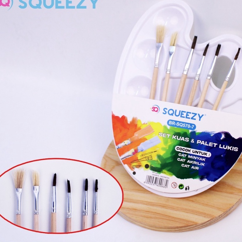 

PROMO HARI INI SET Palet Kuas SQUEEZY SQ577Painting Brush SETSET Kuas Palet Lukis Lengkap Palet 1Holes Kuas 6pcsKuas Lukis Pallete