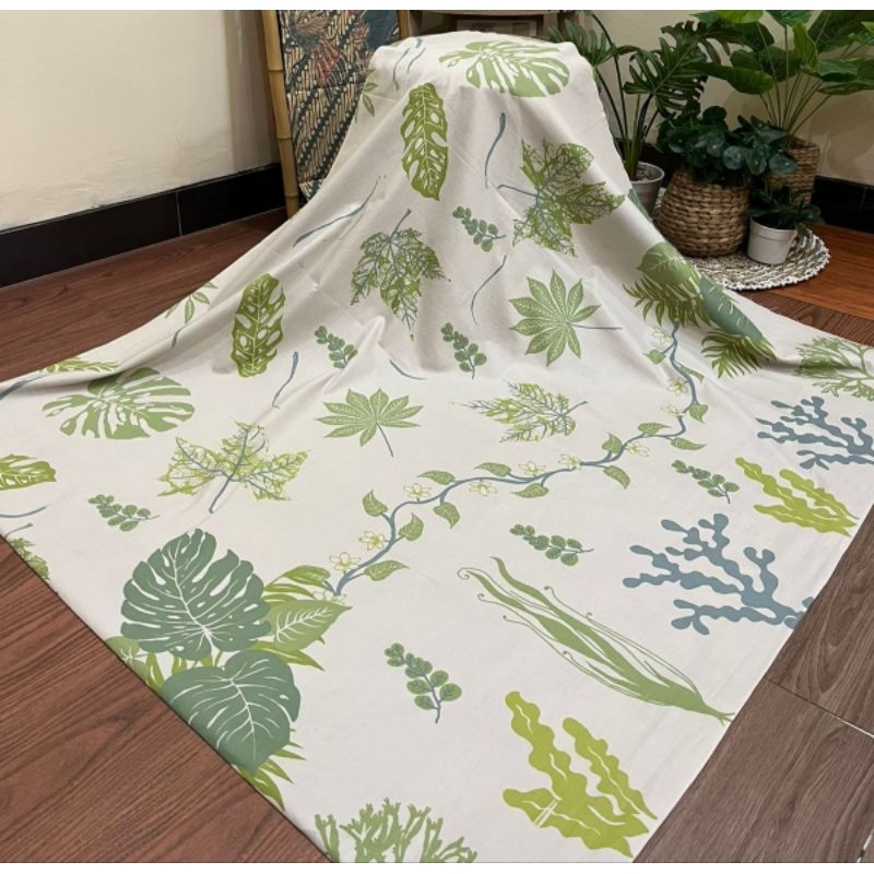 TERLARIS KAIN BATIK LAWEYAN SOLO DAUN ECOPRINT PUTIH KODE 155