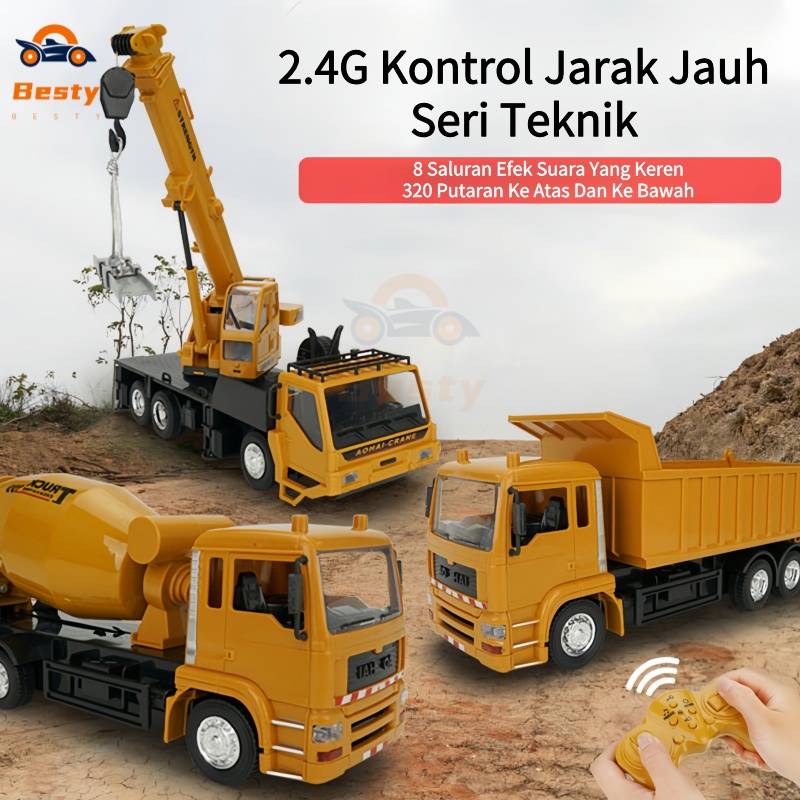 Besty 2.4G Remote Control Excavator/Mobil Remote Control Besar Excavator/Model Paduan Simulasi Kenda