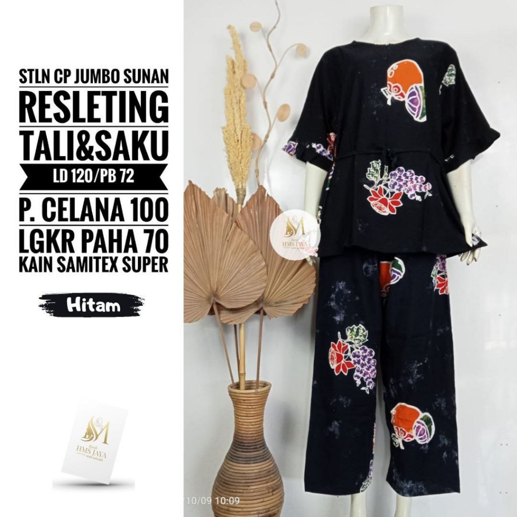 STLN CP JUMBO SUNAN / Setelan Batik Celana Panjang Lengan Siku /Batik Pekalongan Batik HMS Jaya / Ba