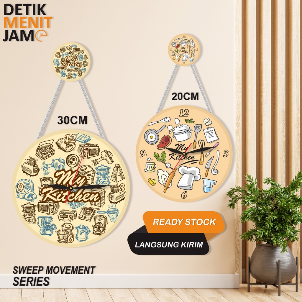 JAM DINDING 20CM GANTUNG UNIK WALL DECOR DESIGN TOOLS KITCHEN PAJANGAN DINDING DAPUR RUMAH CANTIK