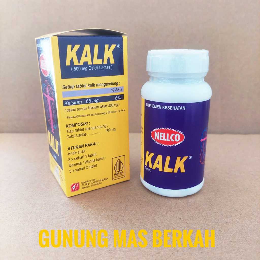 KALK NELLCO  Calcium 500mg Botol isi 30 Tablet dan Botol isi 100 Tablet - Memenuhi kebutuhan kalsium