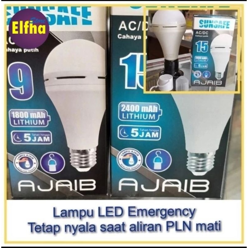 Lampu LED emergency nyala saat aliran listrik mati bohlam darurat