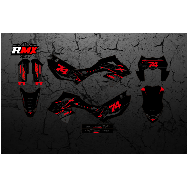 DECAL KLX 150 2023 FULLBODY (007) DEKAL STIKER KLX S SM SE 2024 2025 HITAM OREN, MERAH, KUNING, HIJA