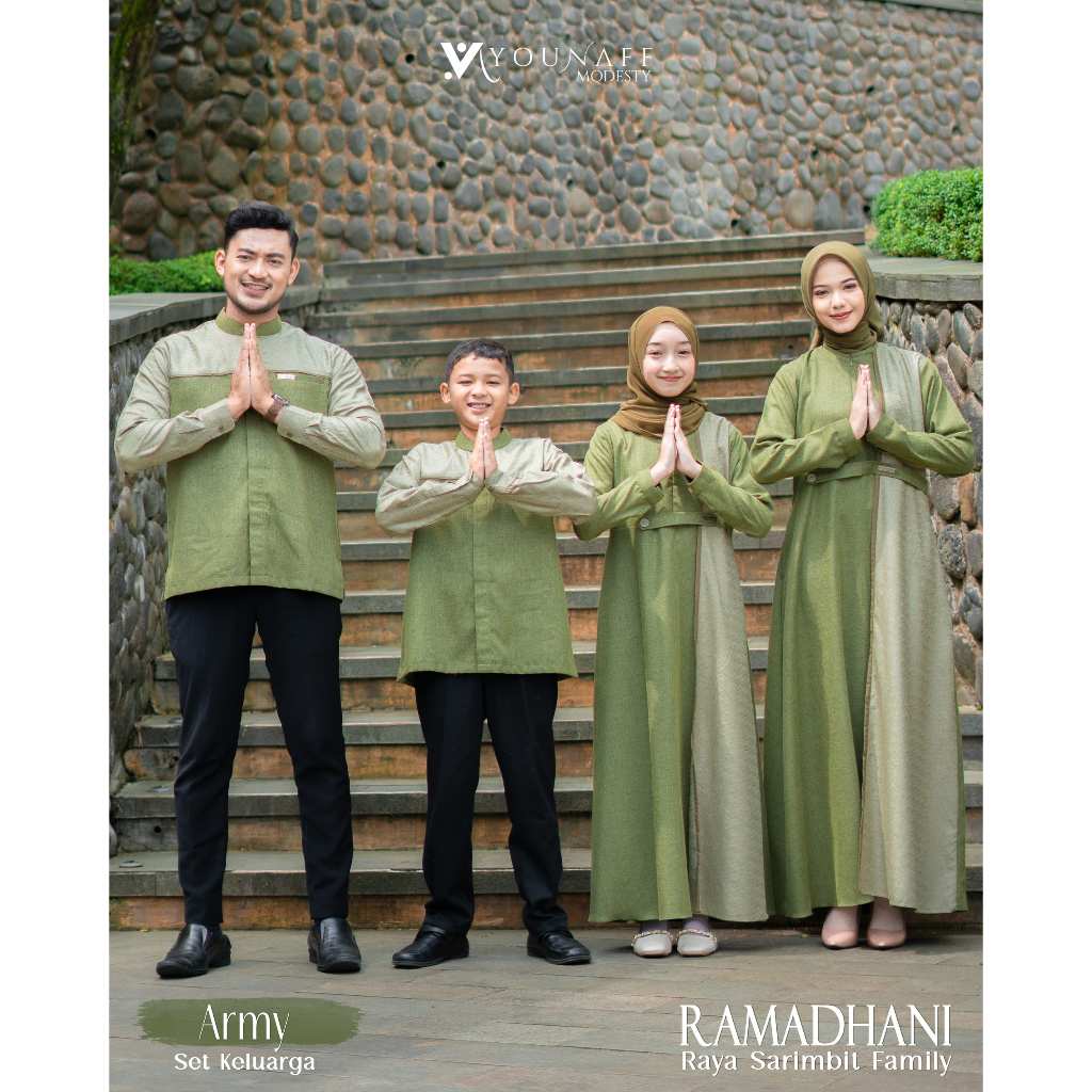 Younaff - Sarimbit Keluarga Lebaran Family Set Army Ramadhani Series