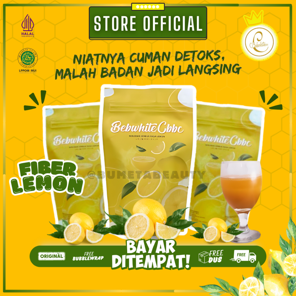 【COD】FIBER SERBUK LEMON PELANGSING BEBWHITE BBC INSANI UNTUK DIET DAN DETOX AMPUH