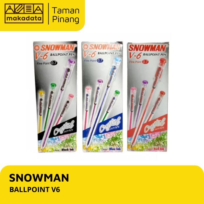 PULPEN / BALLPOINT SNOWMAN V-6 0.7MM (1 PACK)