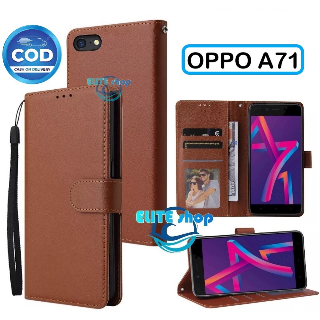 Flip Case OPPO A71 Case Wallet Kulit Casing Dompet Case Wallet Leather Flip Case OPPO A71 Casing hp 