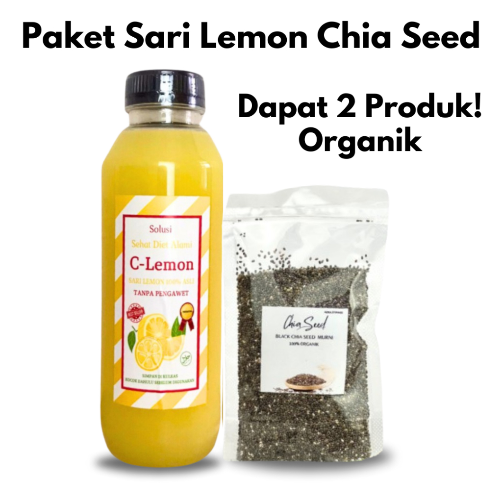 

Paket Diet - Sari Lemon Murni Asli - Black Chia Seed Organik - Jus Lemon - Chia Seed Diet Dan Lemon