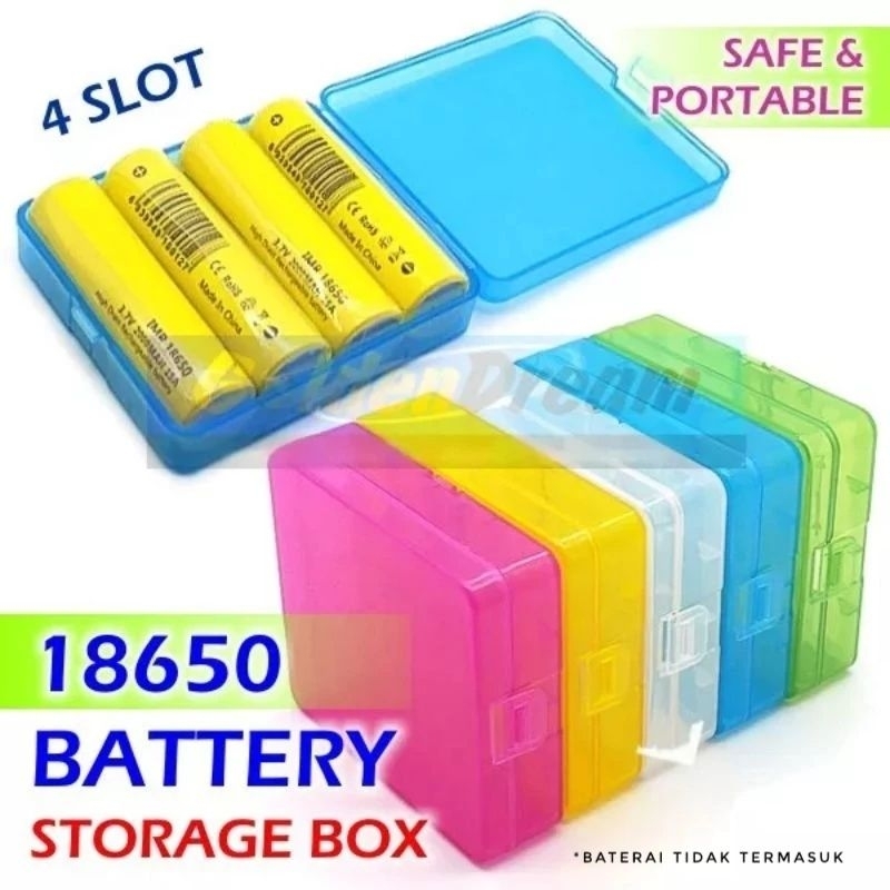 Travel Storage Box 18650 4 Slot Case Kotak Baterai 18650