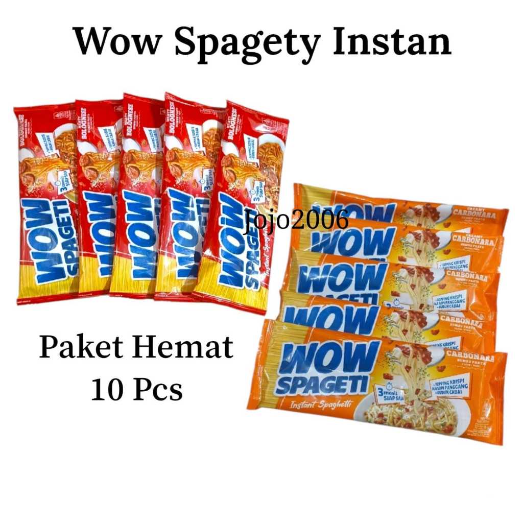 

10 Pcs Pasta Wow Spageti Instan Mix Carbonara Bolognese Mie Spaghetti