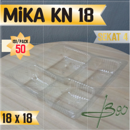 50 pcs Mika Sekat Box Nasi 18x18 CM