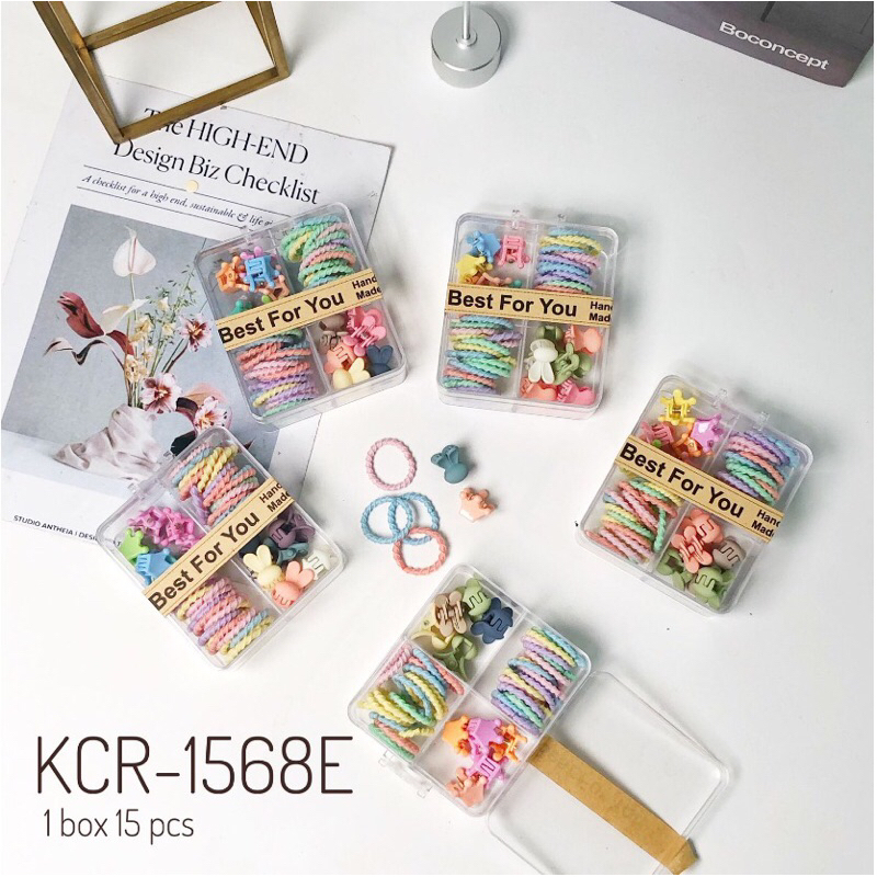 Ikat rambut anak perempuan ikat rambut korea anak set perbox