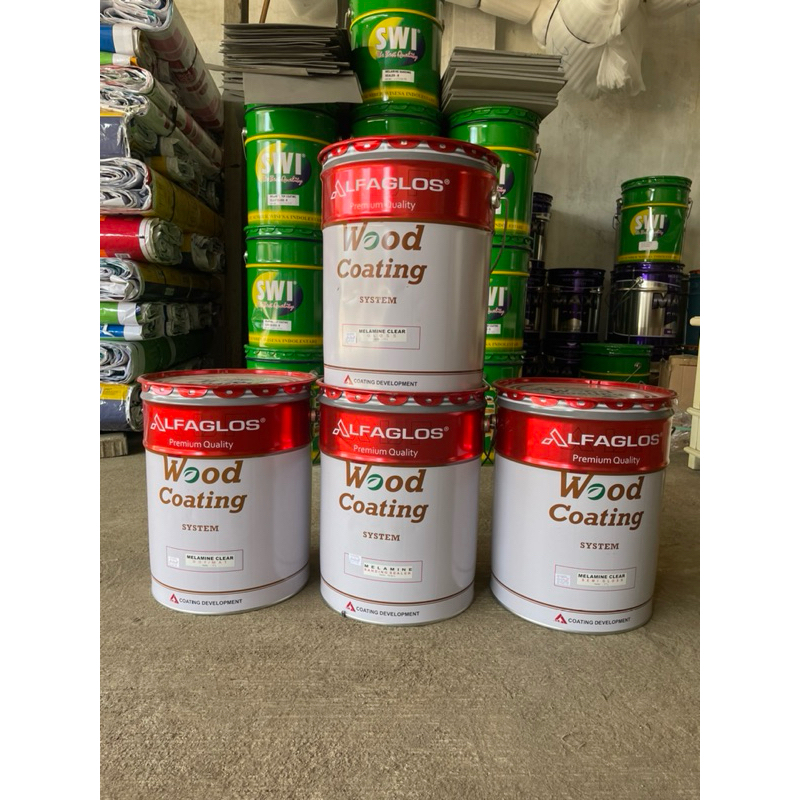 Cat Kayu Melamine Sanding Sealer, Top Coat Gloss, Semi, Doff Merek AlfaGlos - Pail set Hardener