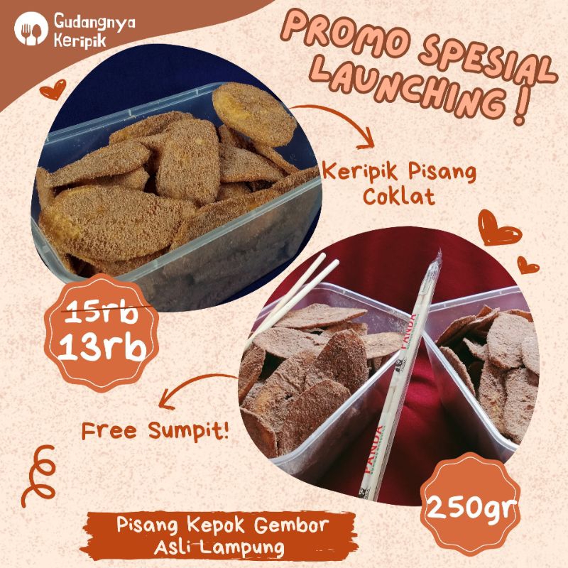 

[FREE SUMPIT] KERIPIK PISANG COKELAT (250gr) (500gr)/ Keripik Pisang Kepok Gembor/ Keripik Pisang Asli Lampung