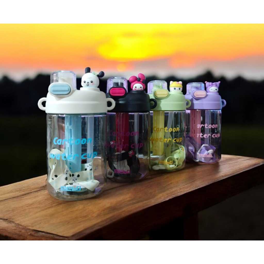 Botol Minum anak Filter infused Tutup 2in1 Karakter Sanrio Kuromi Melody 650ml 3233 - zansen