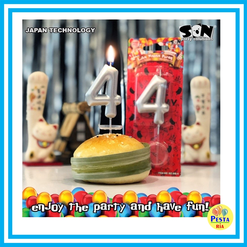 Murah (1Pcs) Lilin angka Silver (SON), lilin ulangtahun, lilin angka ultah, lilin angka murah