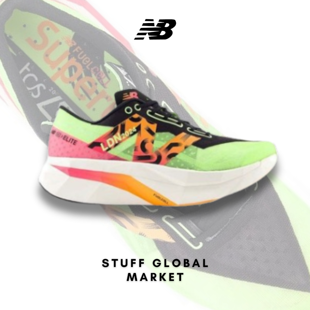 New Balance Tcs London Marathon Fuelcell SC Elite V4 Womens Road Running Shoes - Multi/Bleached Lime