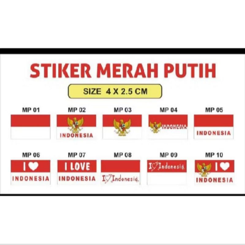 

Stiker Pipi Bendera HUT RI 1 Lembar 36 pcs / Stiker Bendera Tempel Pipi Anak Dewasa