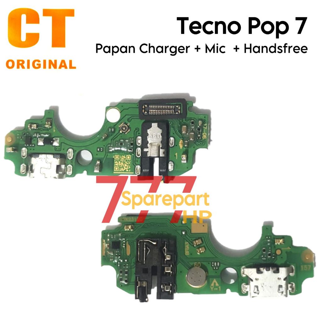 Papan Konektor PCB Charger Mic + Handsfree Tecno Pop 7 / Pop7 / BF6 - Flexible Flexibel Fleksibel Fl