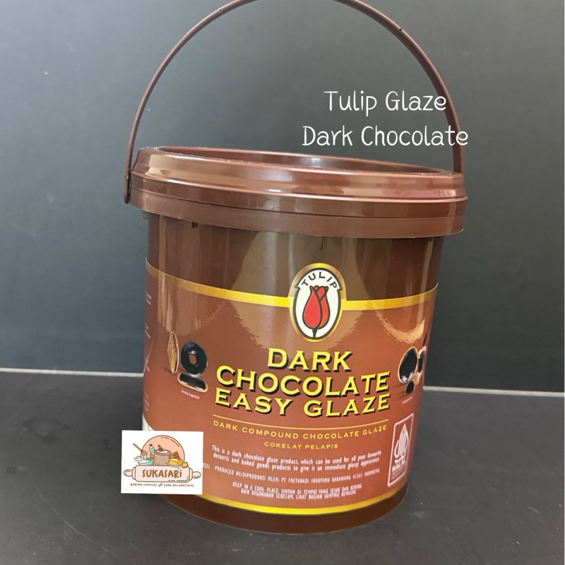 

Tulip Easy Glaze Dark Chocolate 1kg Topping chocolate cokelat dark