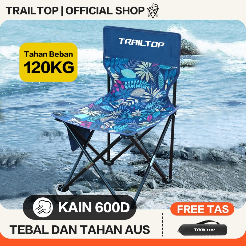 TrailTop Kursi Lipat Outdoor Portable Kursi Camping Lipat Bangku Lipat Tebal Tahan Aus Beban 120kg