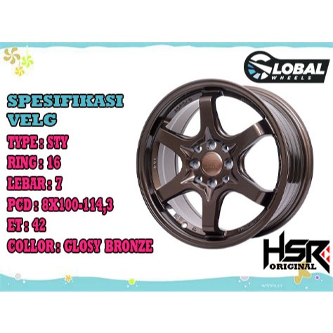 Velg Mobil TE37 HSR Sty Ring 16 Buat Mobil Kijang Yaris Vios Mobilio Datsun Etios Avanza