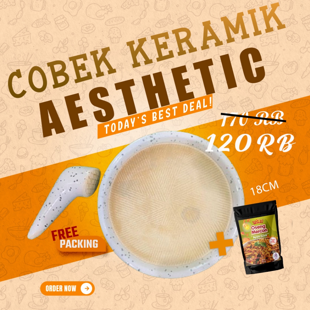 

FREE OSENG MERCON !!! COBEK AESTHETIC 18CM// FREE OSENG MERCON AYAM SUWIR WIR // LEBIH NIKMAT