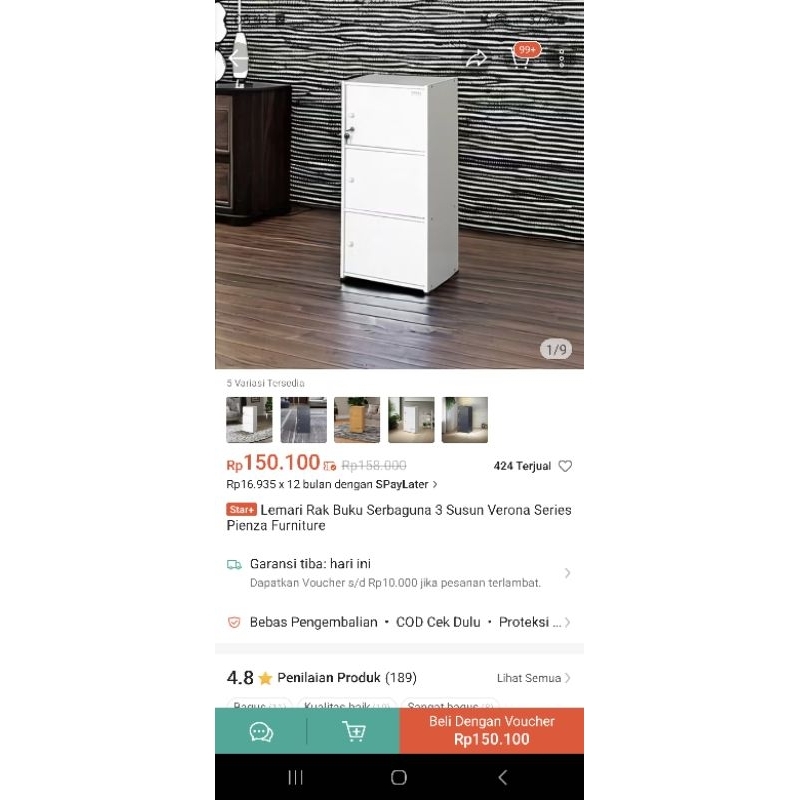 preloved lemari rak buku pienza furniture new belum dibuka sama sekali