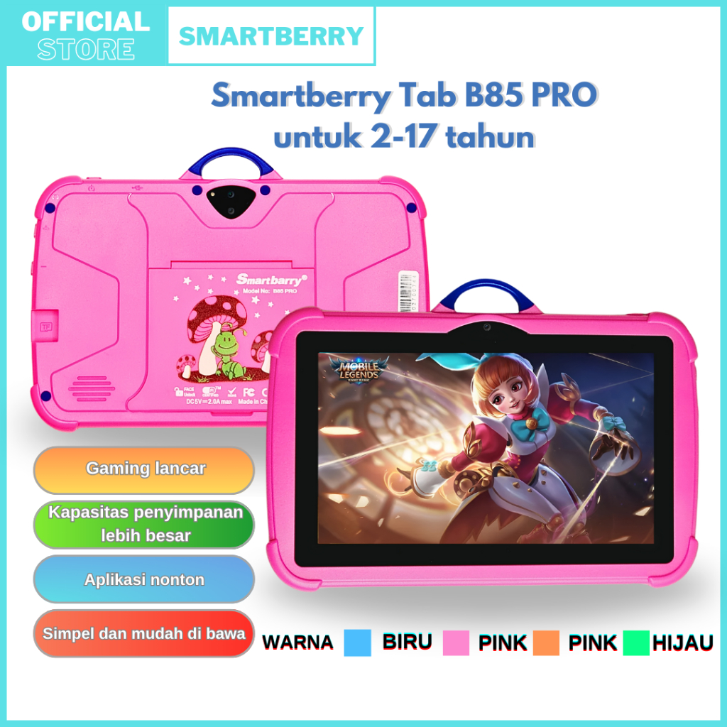 [PROMO] SMARTBERRY STUDY TAB B85 PRO 4/128GB Kids Tablet / Tablet Anak / 7 Inch / Tablet PC / Androi