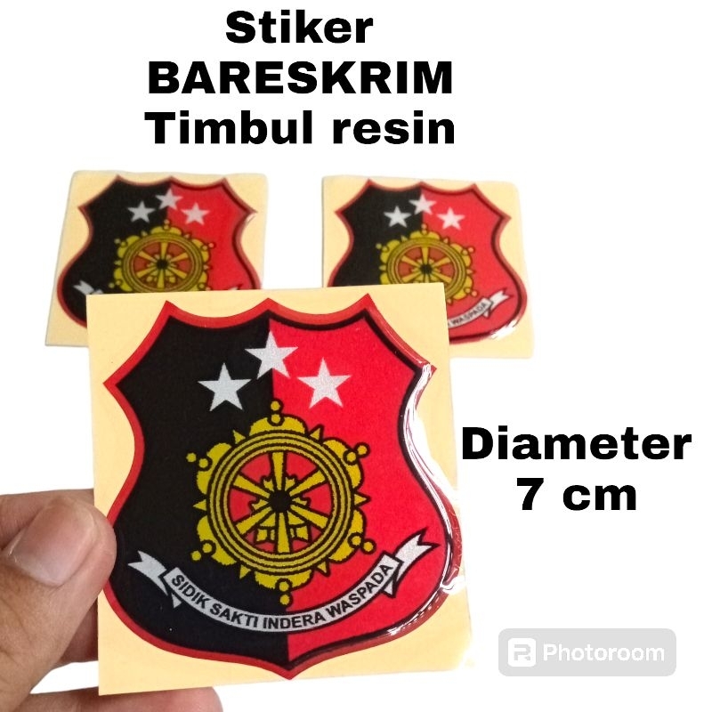 

stiker logo BARESKRIM POLRI timbul, sticker bareskrim resin timbul