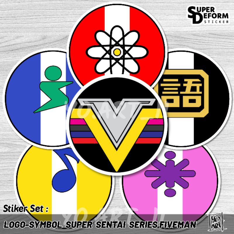 

Stiker Set - Logo,Simbol Super Sentai Series FIVEMAN