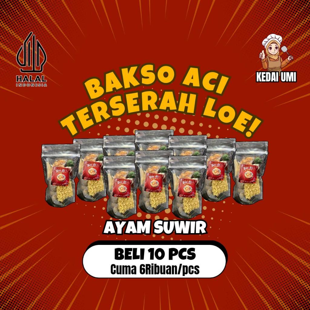 

PAKET PROMO 10 BUNGKUS BASO ACI AYAM SUWIR / BASO ACI AYAM SUWIR / BASO ACI PEDAS / CHILI OIL