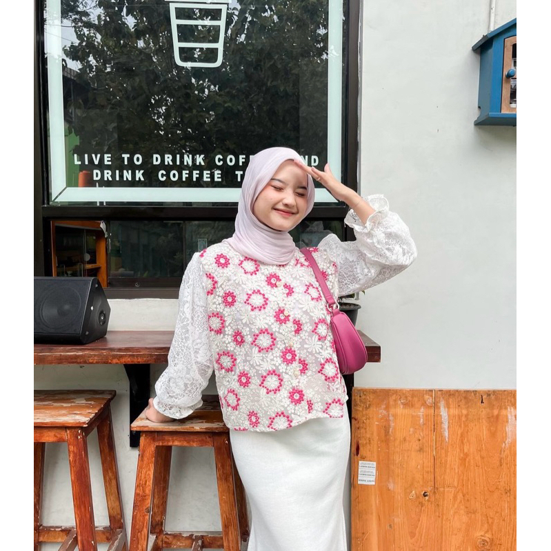 Humaira Blouse | Blouse tile | Baju kondangan| Korean blouse