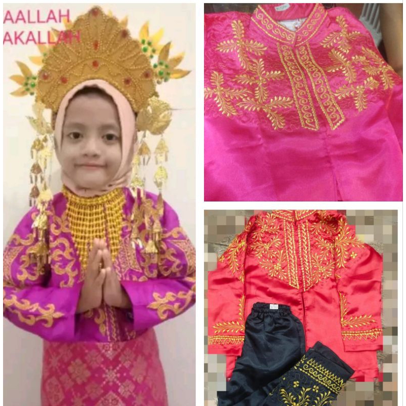 BAJU ACEH ANAK KOMPLIT ACC/ BAJU ACEH SD SMP/ BAJU ACEH ANAK CEWEK