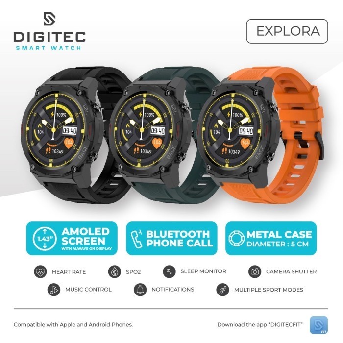 Digitec Smart Watch Explora Jam Tangan Pria Original Smartwatch