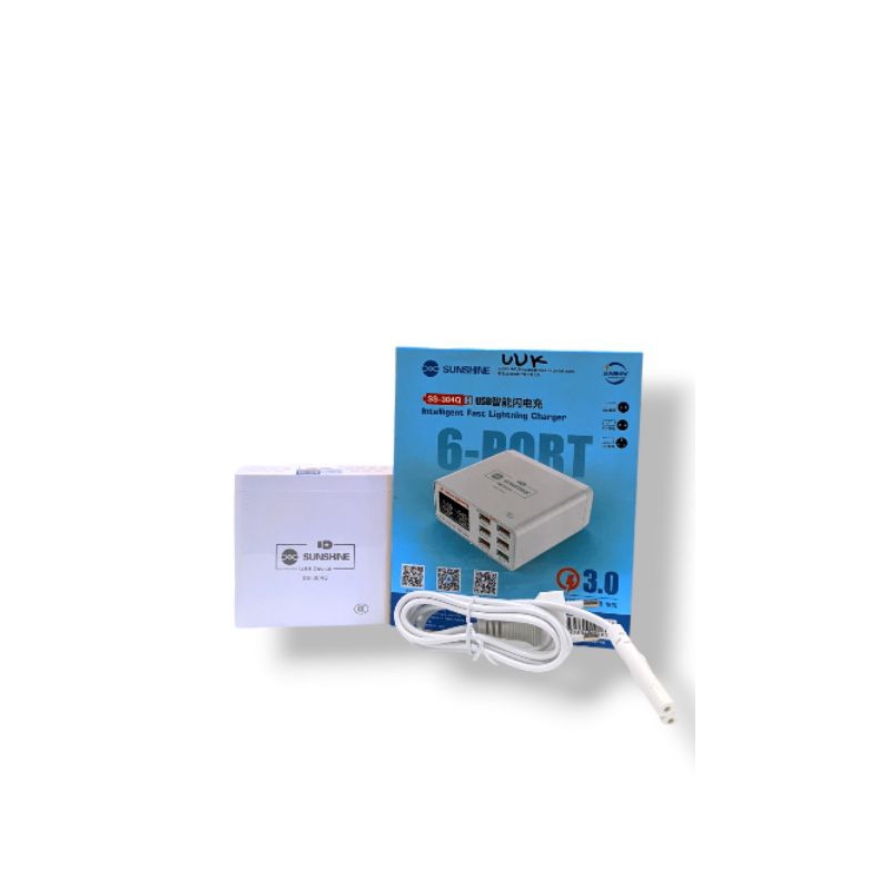 ADAPTOR CHARGER SUNSHINE SS-304Q 6 PORT USB (DIGITAL)