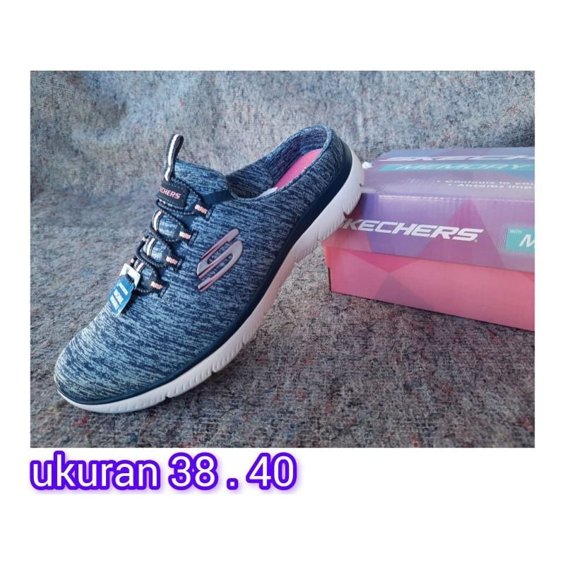 sepatu slop skechers wanita original asli ori sepatu slipon skechers women